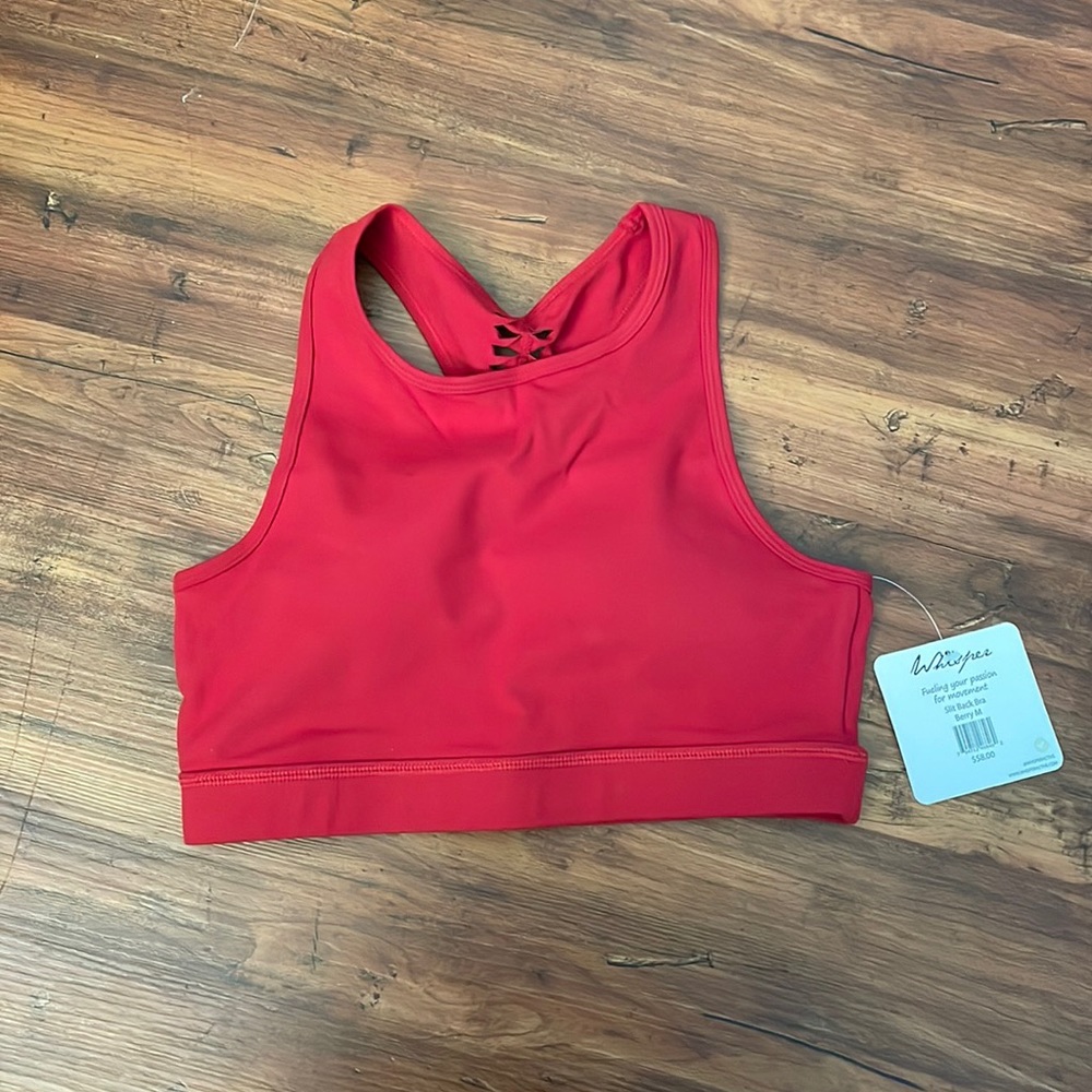 Whisper Active Slit Back Bra, Berry Medium, NWT